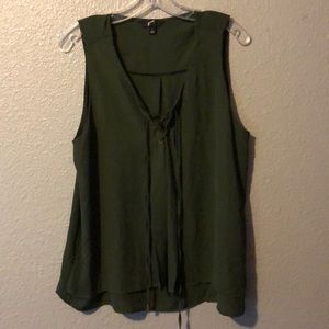 Army green chiffon tank top